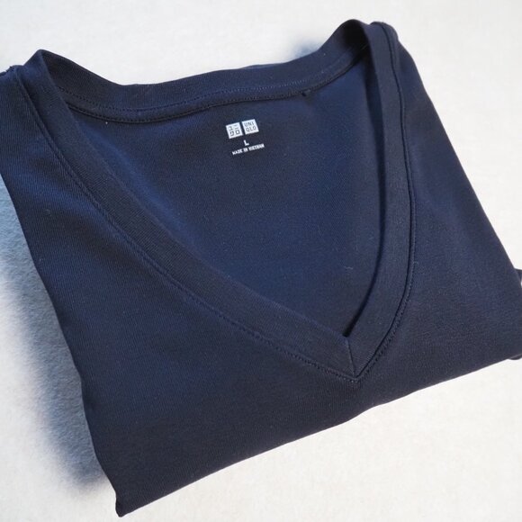 Uniqlo Women’s Blue V-Neck Sweater – Size Large – Pullover Long Sleeve - Picture 6 of 7